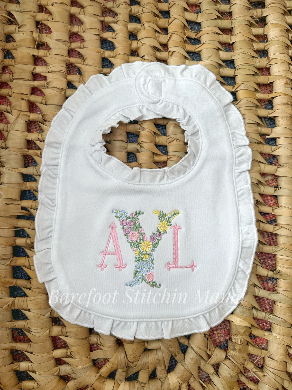 Floral Ruffle Bib